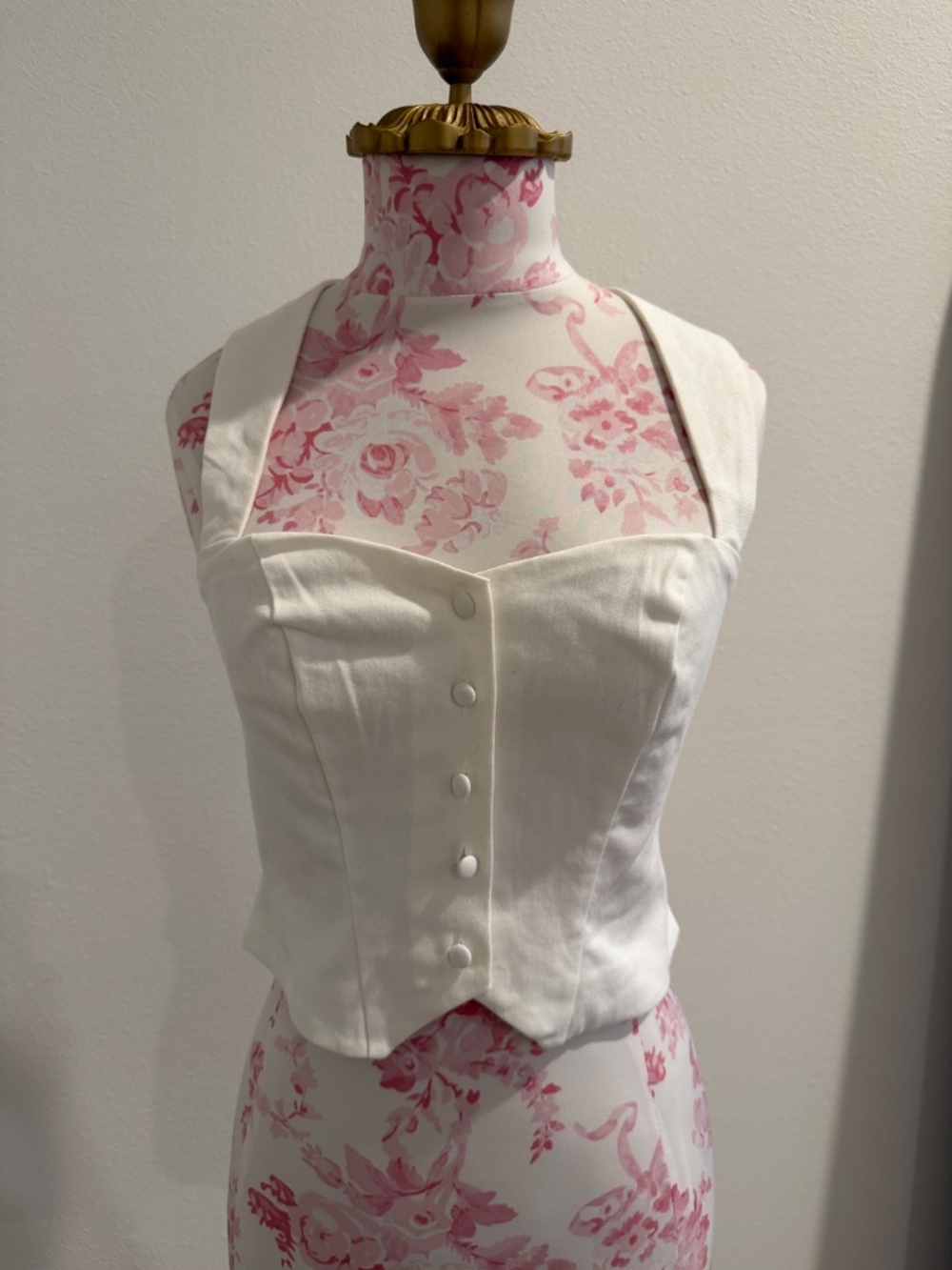 White Button Down Vest